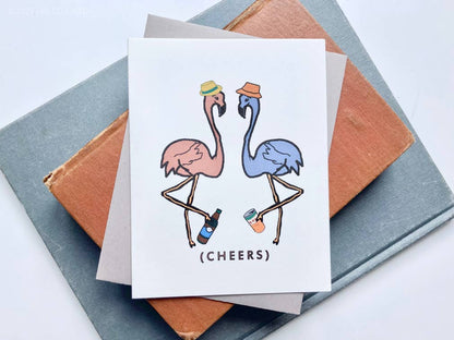 Flamingo “Leggy Cheers” Greeting Card