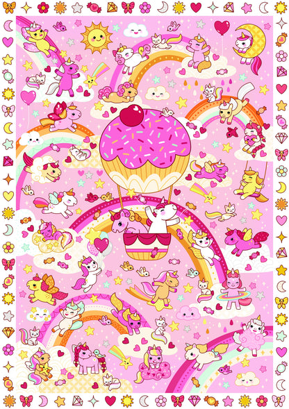 Creative posters in sticker form - unicorns