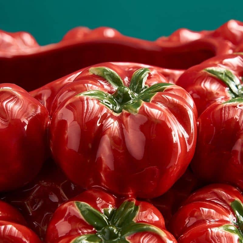 Tomato Vase, Red Stoneware, 33.5 x 32 x 33 cm Handmade