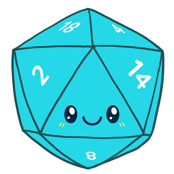 Peluche Squishable – Dé D20 Bleu
