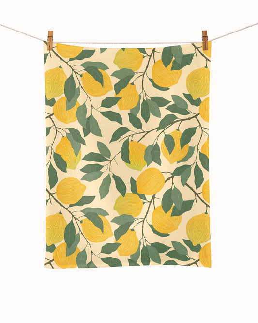 Torchon de cuisine biologique - Citrons "Vitamine C"