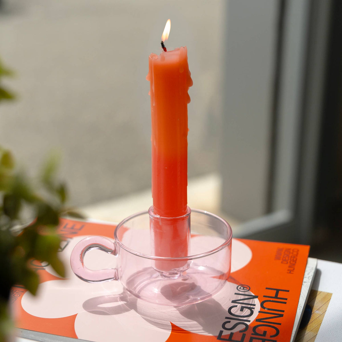 Candeliere classico in cristallo rosa S2