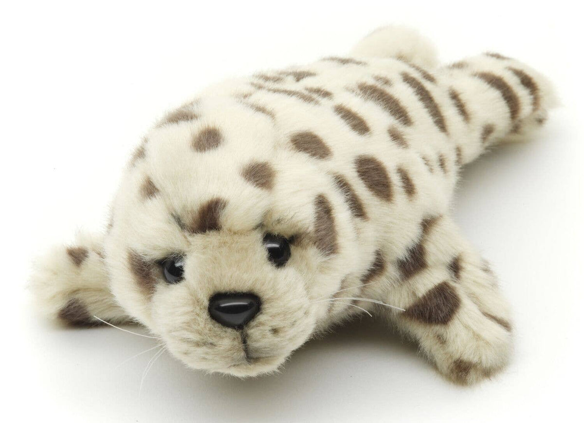 Gray polka dot baby seal plush