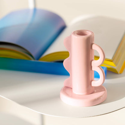 Bougeoir Vintage Rose à Double Anse Helio Ferretti Vue 4