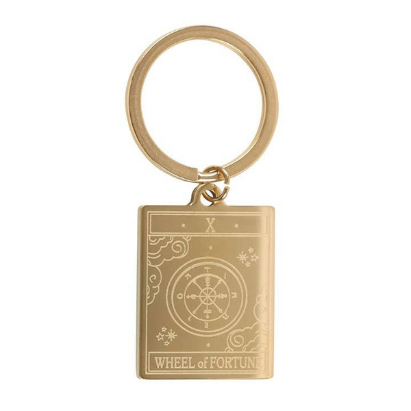 Vintage Tarot Card Keychain The Wheel of Fortune
