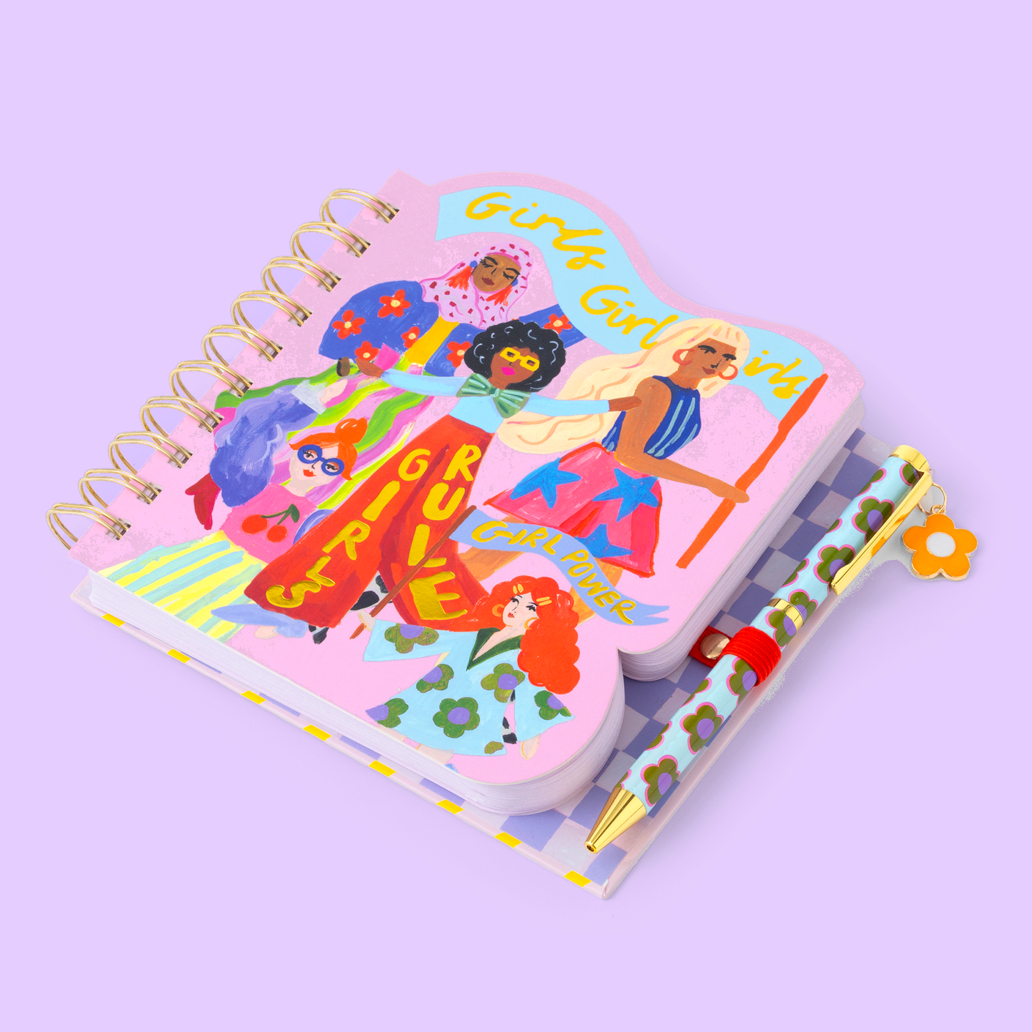 Carnet en forme de règle pour filles & stylo