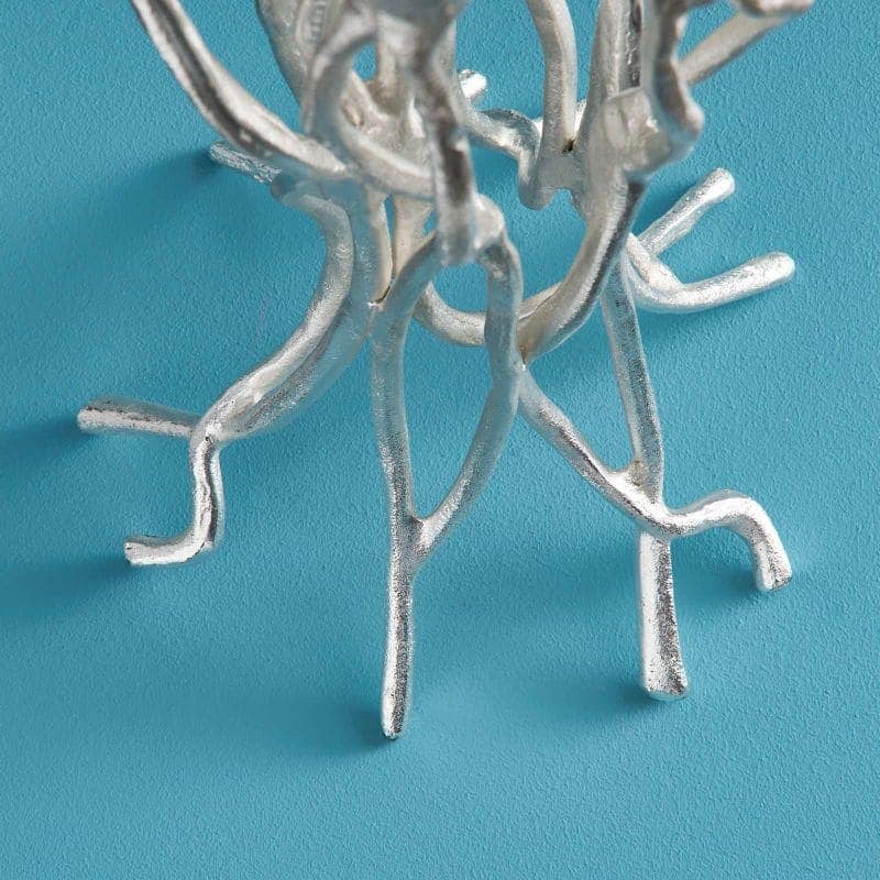 Roots Candlestick Silver, Aluminum, 25 x 22 x 63.5 cm