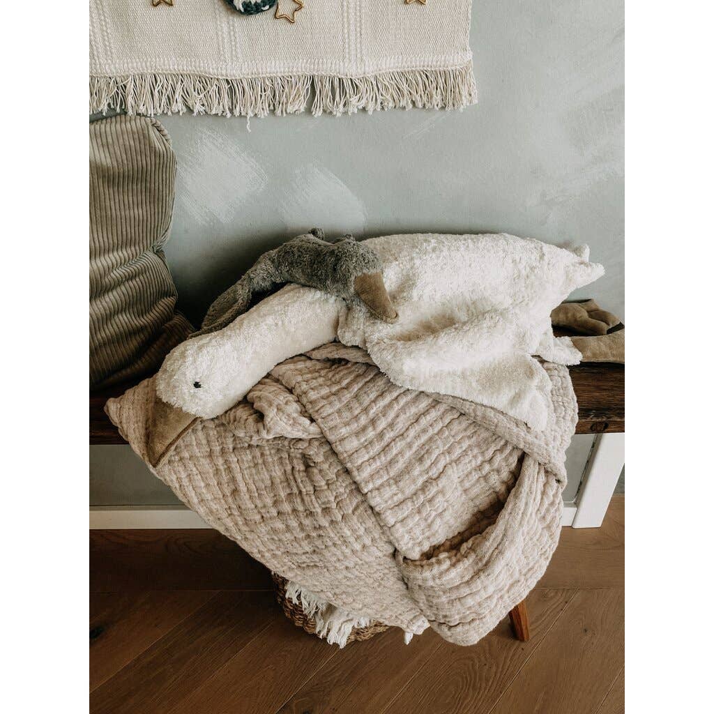 Large plush goose-shaped hand warmer | white