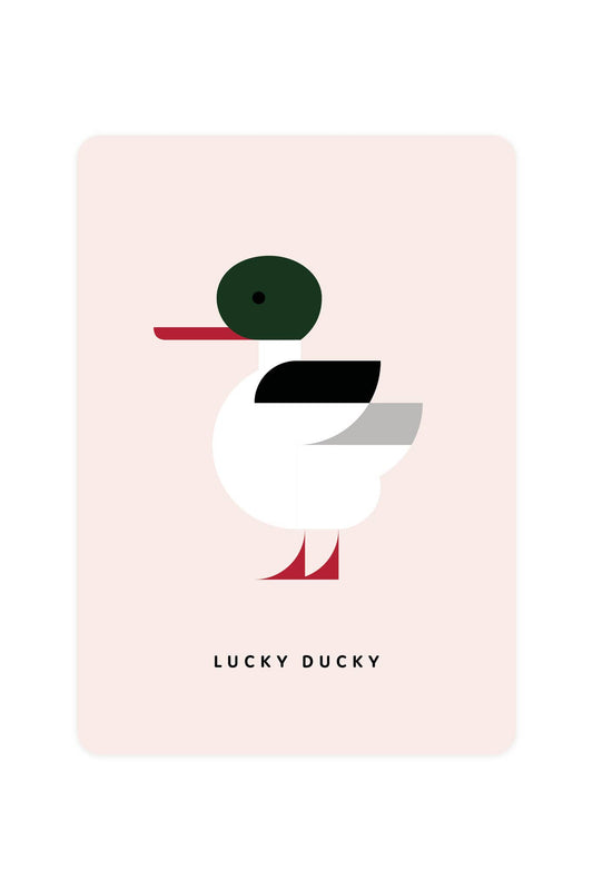 Carte postale avec Harle - Lucky Ducky
