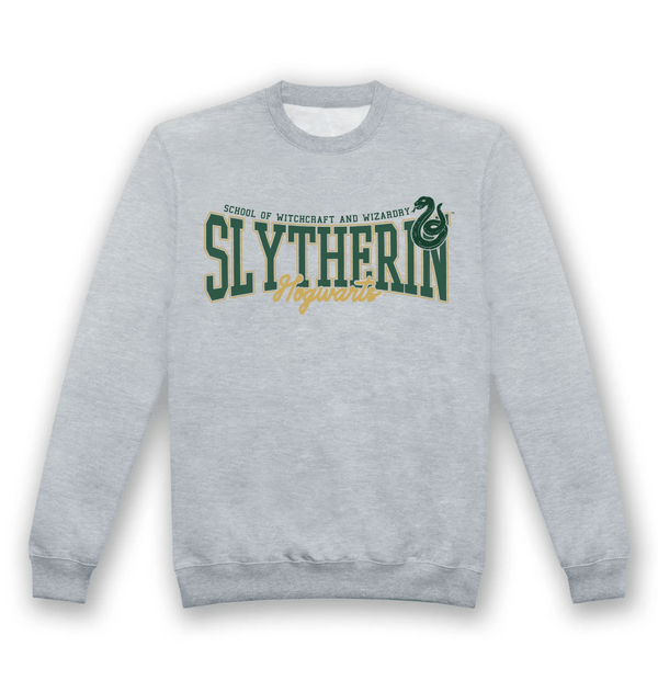 Sweat adulte Harry Potter Serpentard Collegiate gris chiné