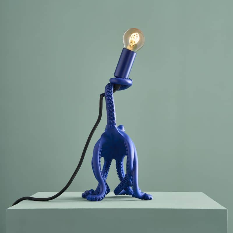 Baby Otto the Octopus Table Lamp, Blue Resin, 15.5 x 13.5 cm