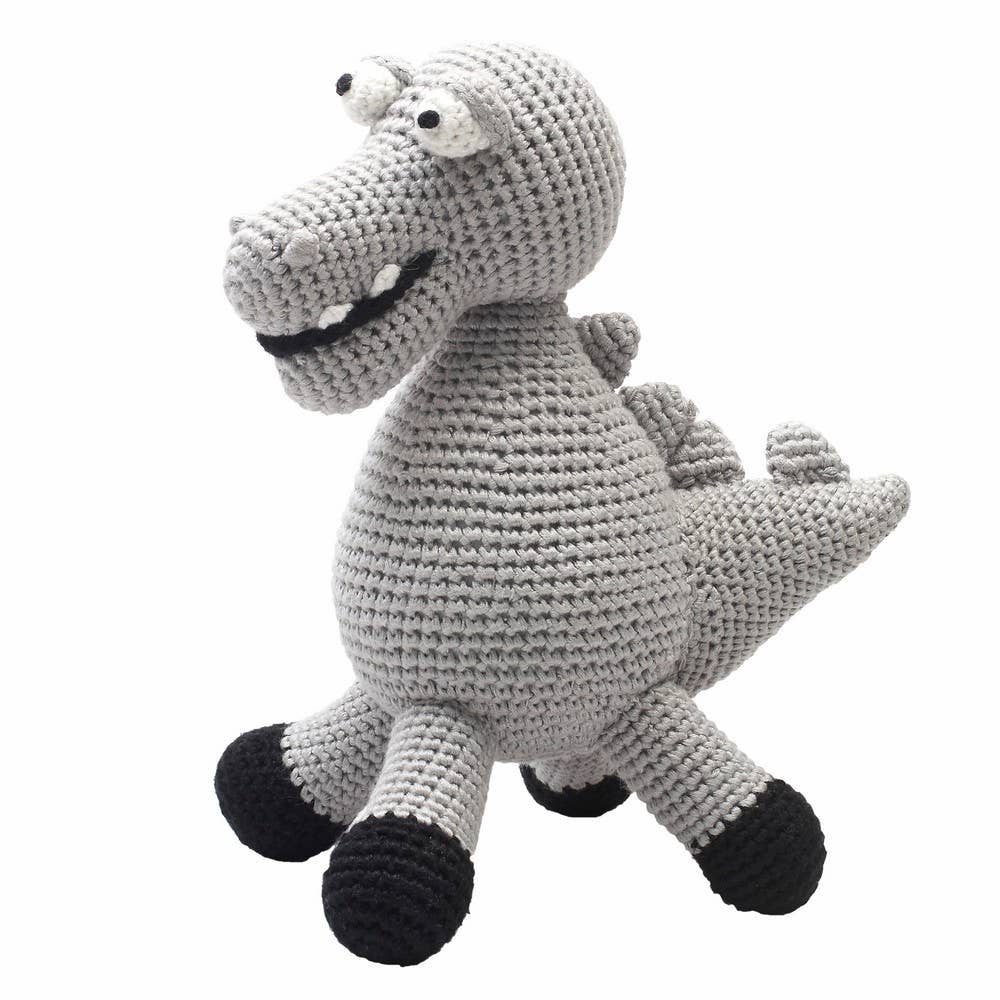 Peluche XL en Crochet - Crocodile gris