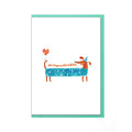 Carte de Vœux Teckel Happy Happy Happy Day + Enveloppe