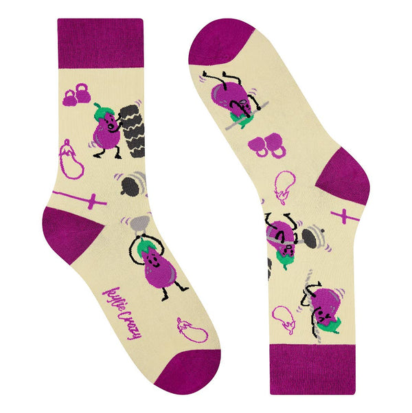 Sporty Eggplant Socks