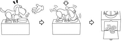Dog eating coin bank