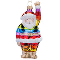Weihnachtsanhänger bunter Weihnachtsmann aus Glas, 11,5 cm