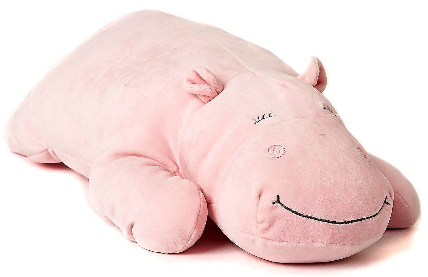 Cushion - pink hippopotamus - ultra soft - cuddly toy/plush