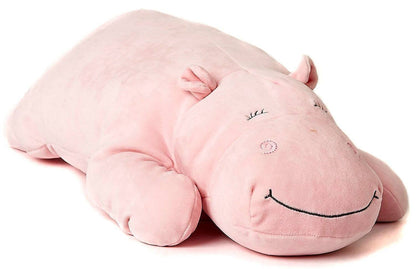 Cushion - pink hippopotamus - ultra soft - cuddly toy/plush