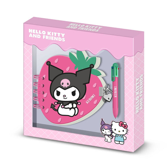 Kuromi Strawberry Journal Pack + 6-Color Pen