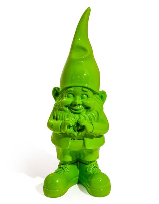 Nain de jardin "Mains en cœur" Vert Fluo M