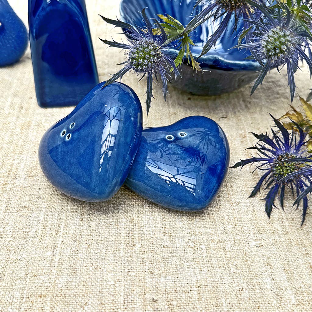 Salière et poivrière Cœur bleu