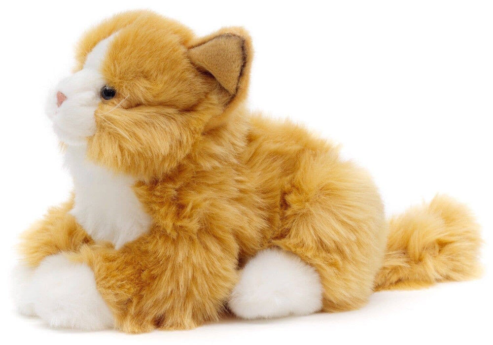 Peluche Chat Brun Couché-rouge