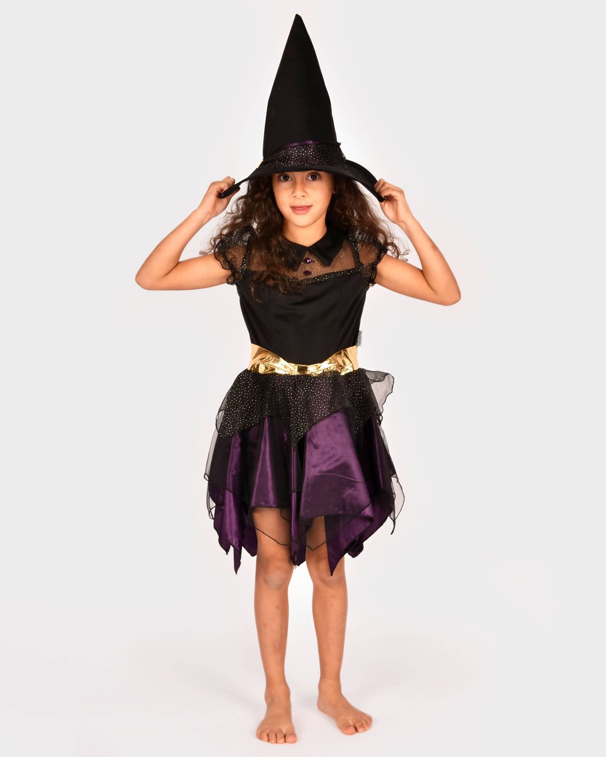 Deluxe Witch Dress and Hat 110-116 cm 4-6 years