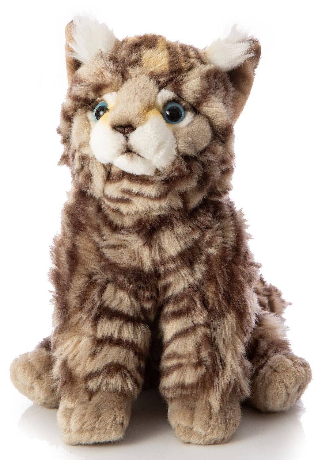 Grey sitting wild cat plush