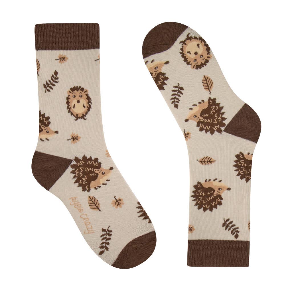 Durable and fun boys' cotton socks with hedgehog pattern