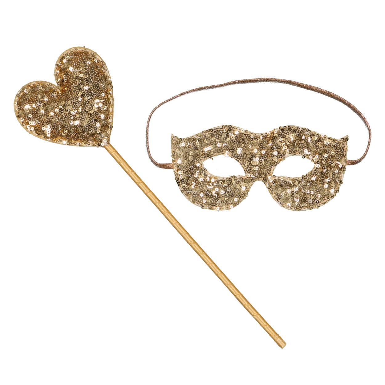 Magic Wand - Gold Sequin Heart