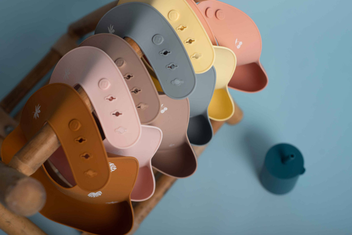 Shayan Cherry Silicone Bib - Taupe