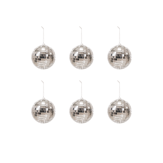 Boule de Noël Disco Argent - 6-Pack