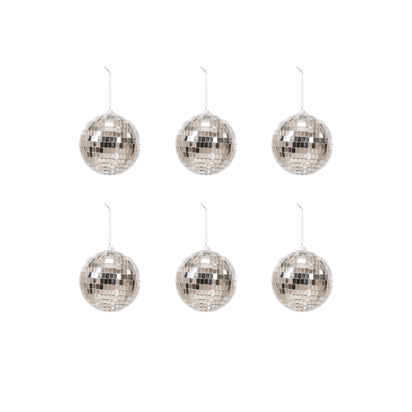 Boule de Noël Disco Argent - 6-Pack