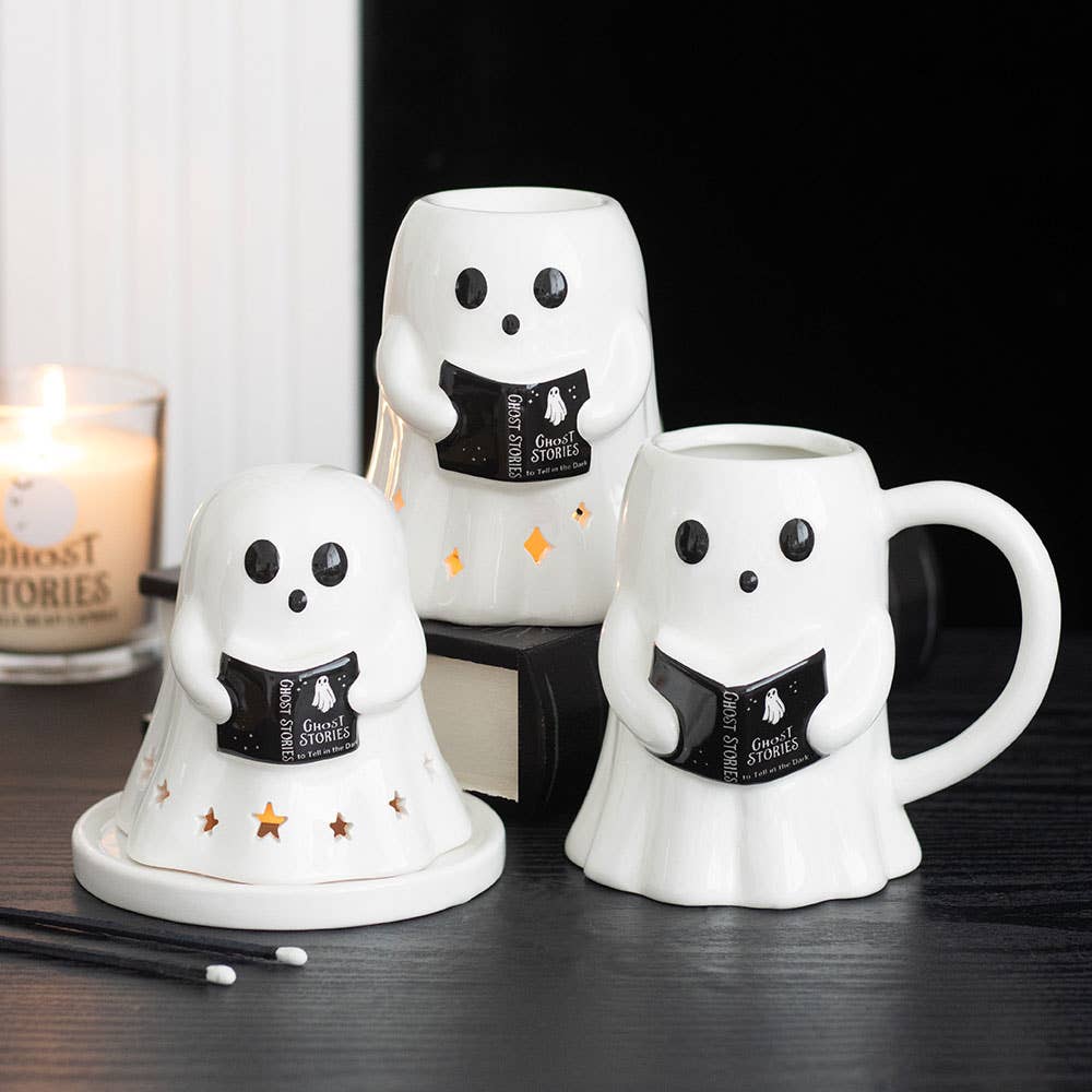 Support pour chauffe‑plat et cônes d’encens Halloween « Histoires de fantômes »