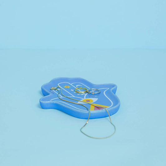 Lucky Hand blue incense holder