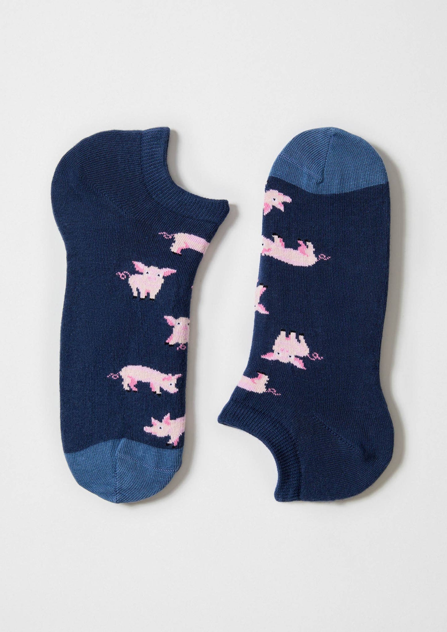BePig Blue - 100% Organic Cotton Ankle Socks