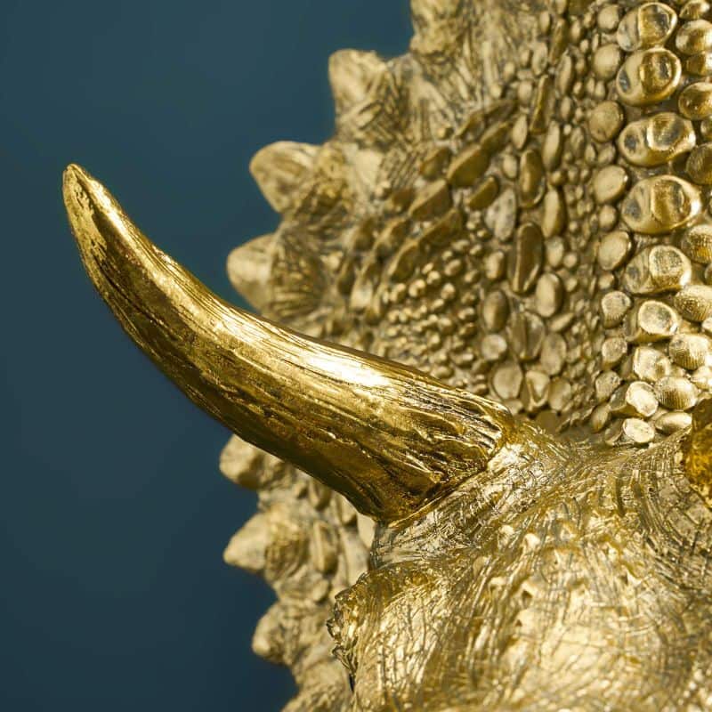 Triceratops Cera Gold wall light, resin, 31.5 x 28.5 cm