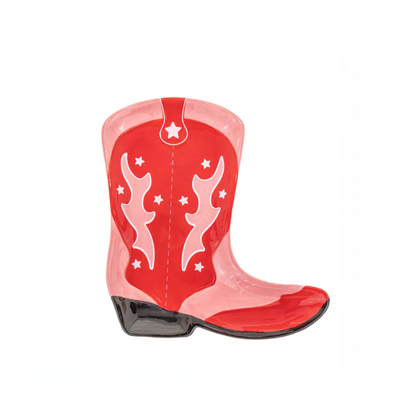 Cowboy boot trinket dish - Red
