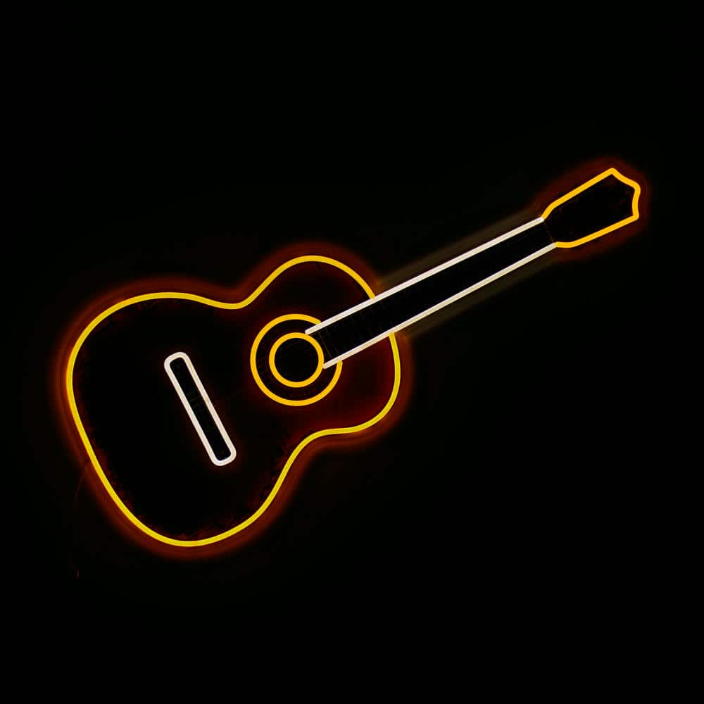 'Classic Guitar' Neon LED Sign - Wall Mounted