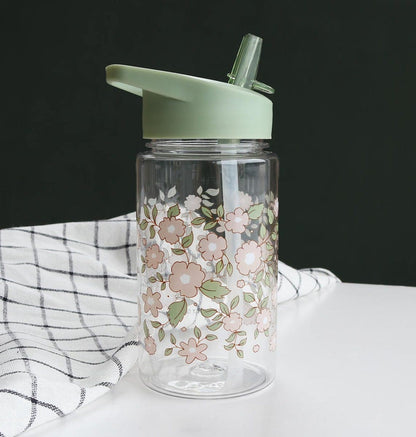 Gourde enfant - Fleurs - sauge – vue 2 – A Little Lovely Company