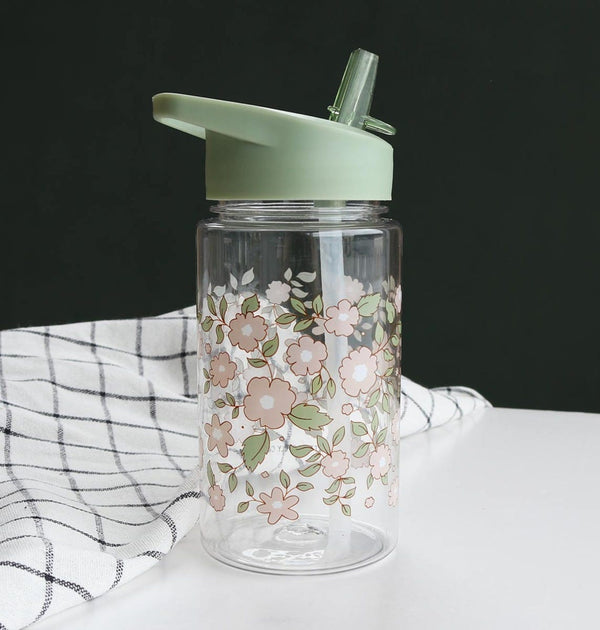 Gourde enfant - Fleurs - sauge – vue 2 – A Little Lovely Company