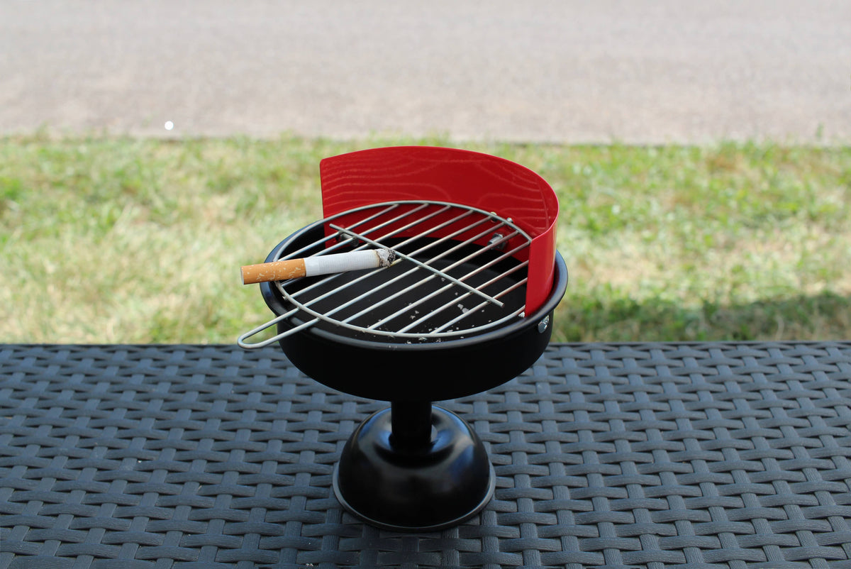 Mini barbecue metal ashtray