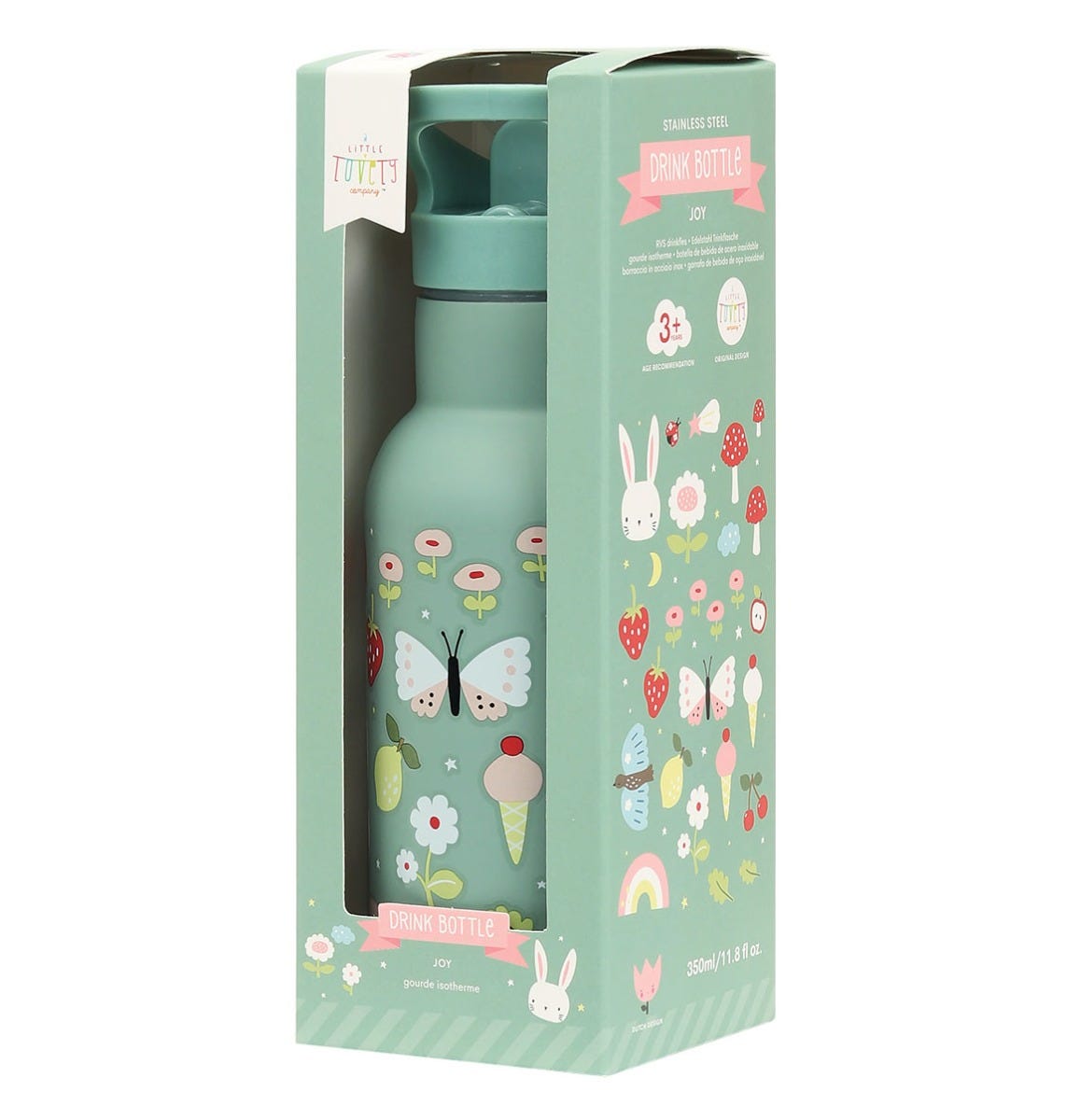 Gourde enfant en inox - Joy – vue 5 – A Little Lovely Company
