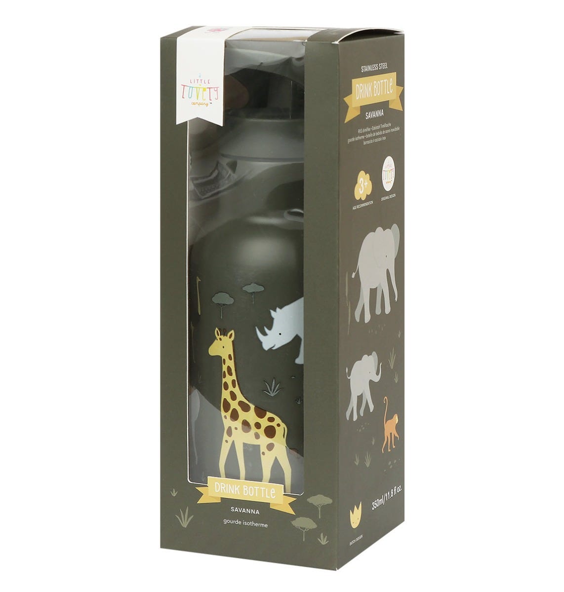 Gourde enfant en inox - Savane – vue 5 – A Little Lovely Company