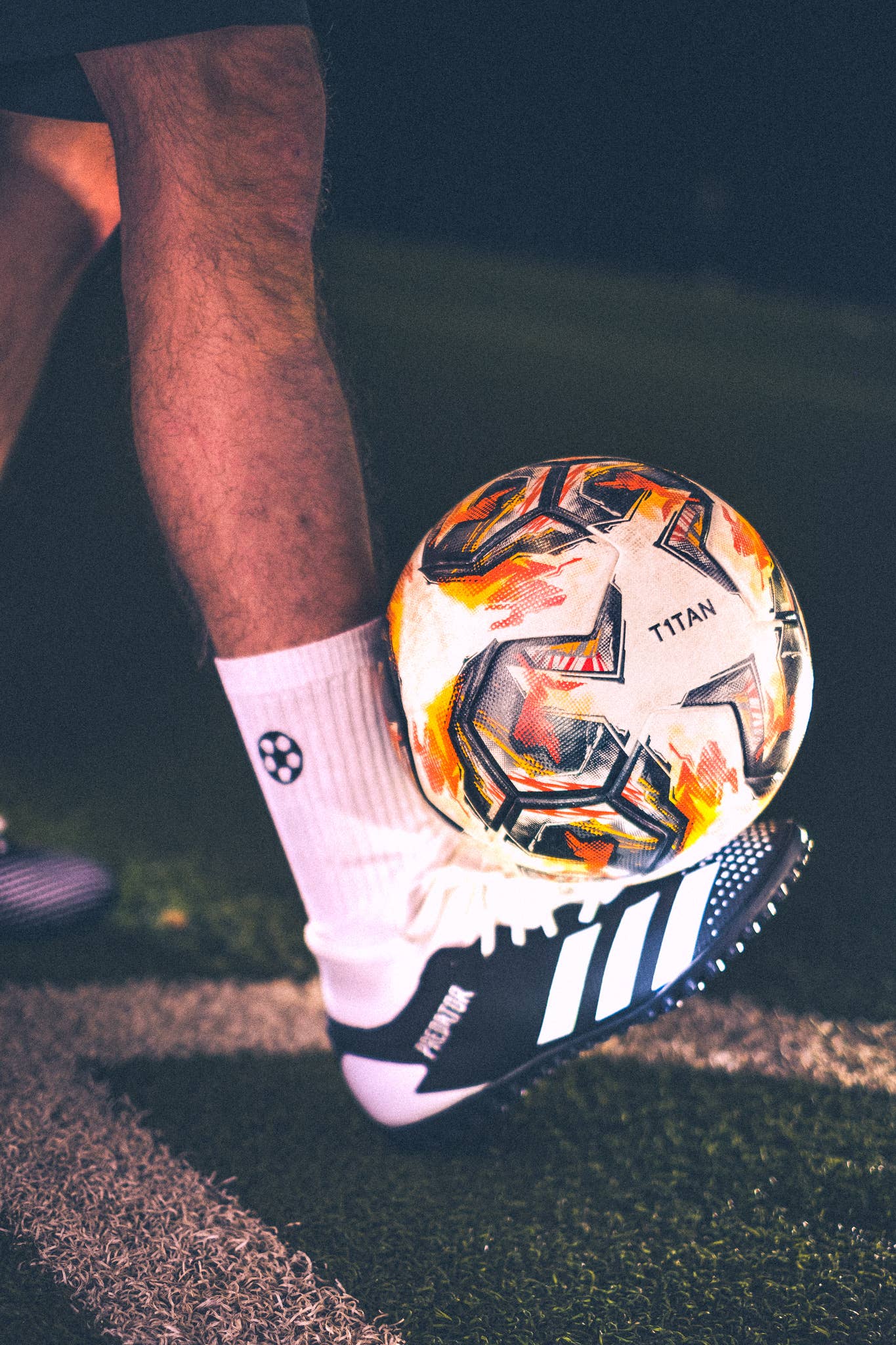 Chaussettes football Charles motif ballon brodé