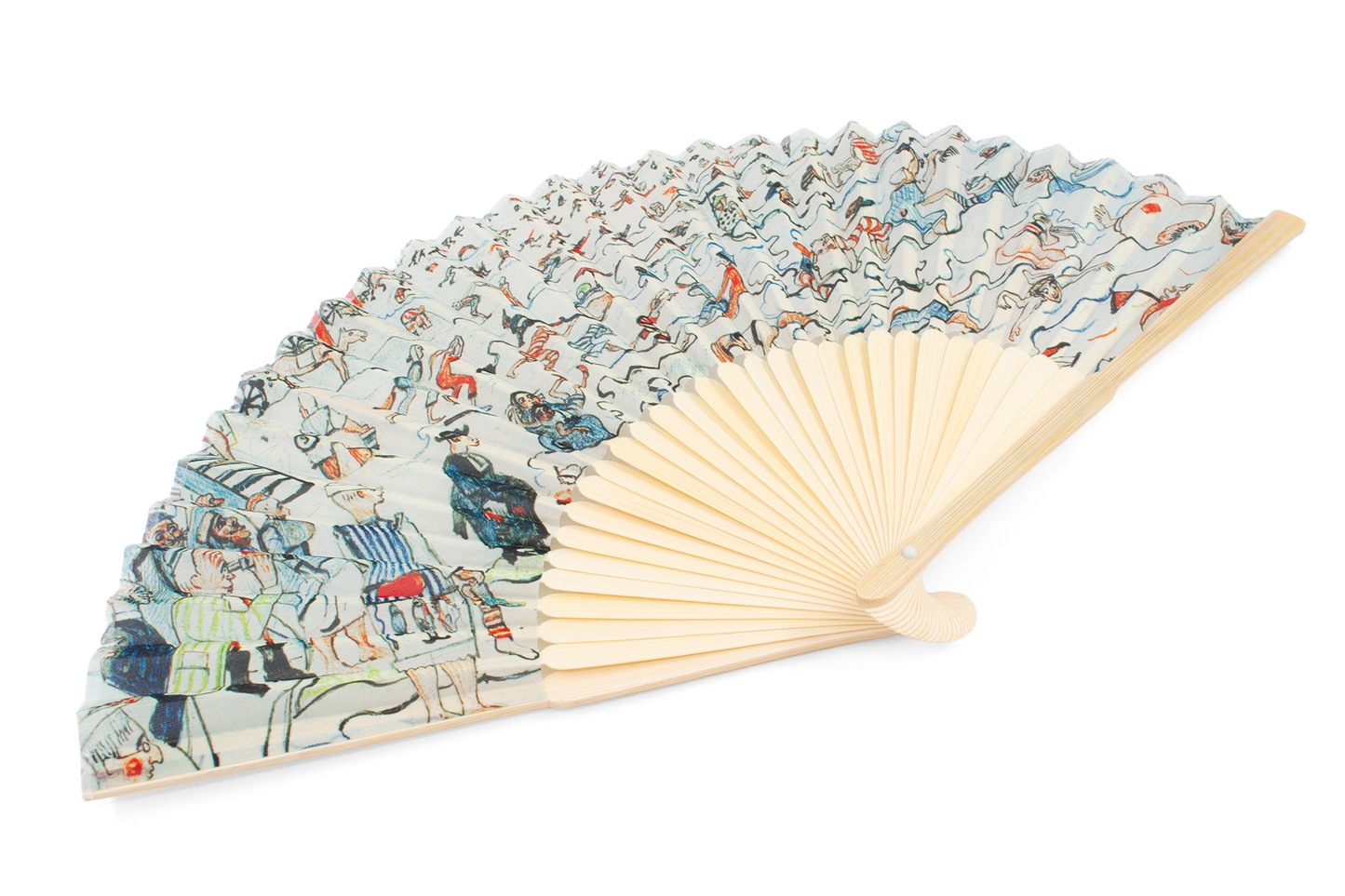 Hand fan, James Ensor The Baths at Ostend