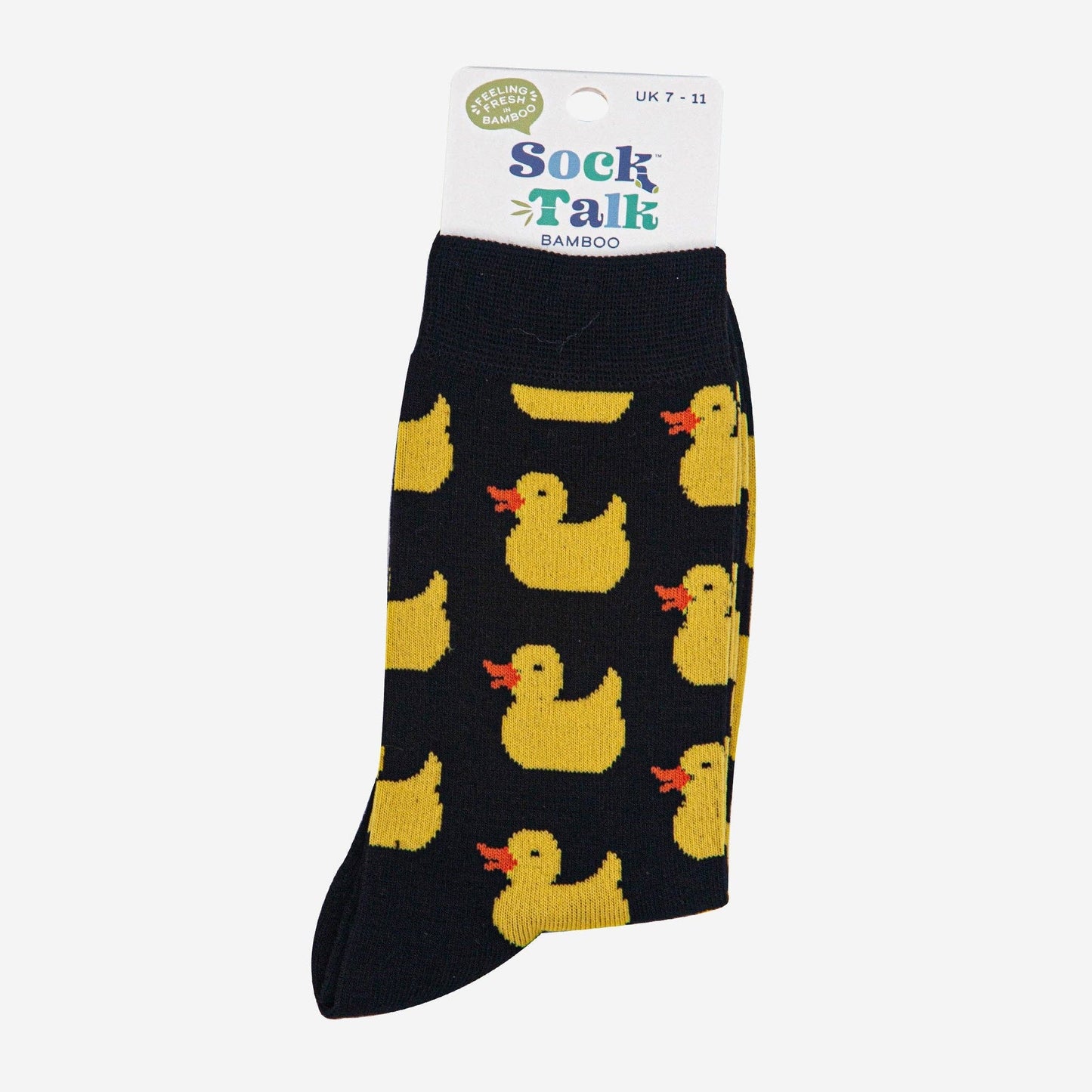 Men's Bamboo Socks - Black, Rubber Ducks
