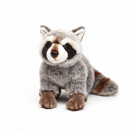 Raccoon plush, seated