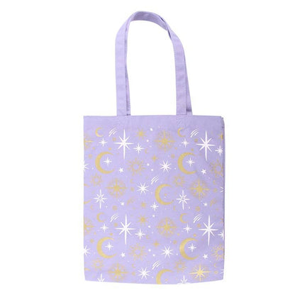 Sac cabas violet à imprimé céleste