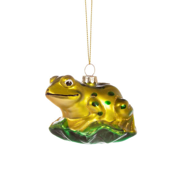 Frog on a Leaf Christmas Bauble
